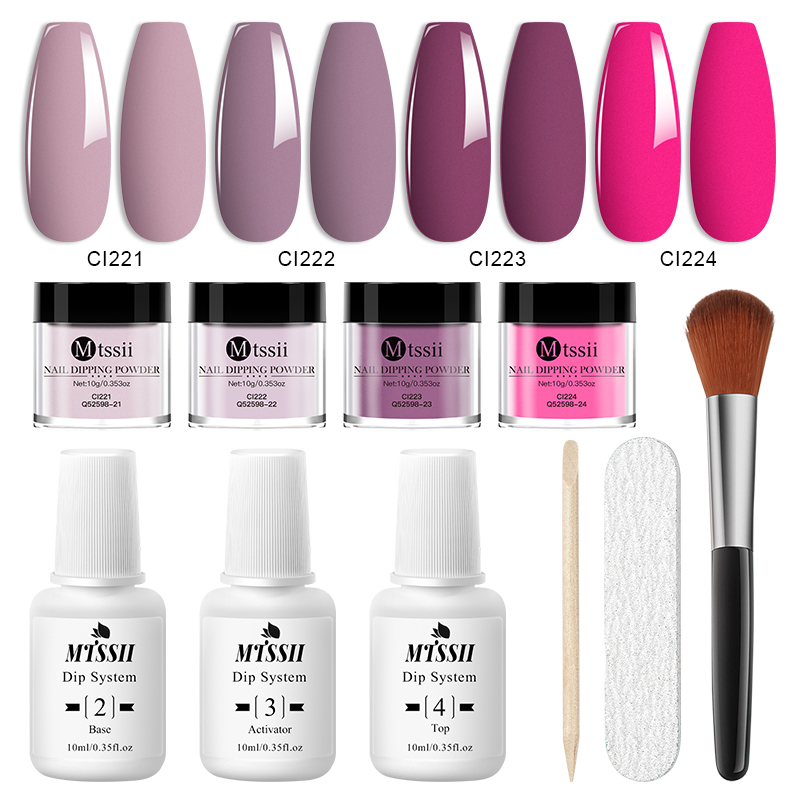 Nail Art Chrome - 10개/세트 딥 네일 파우더 키트 10ml