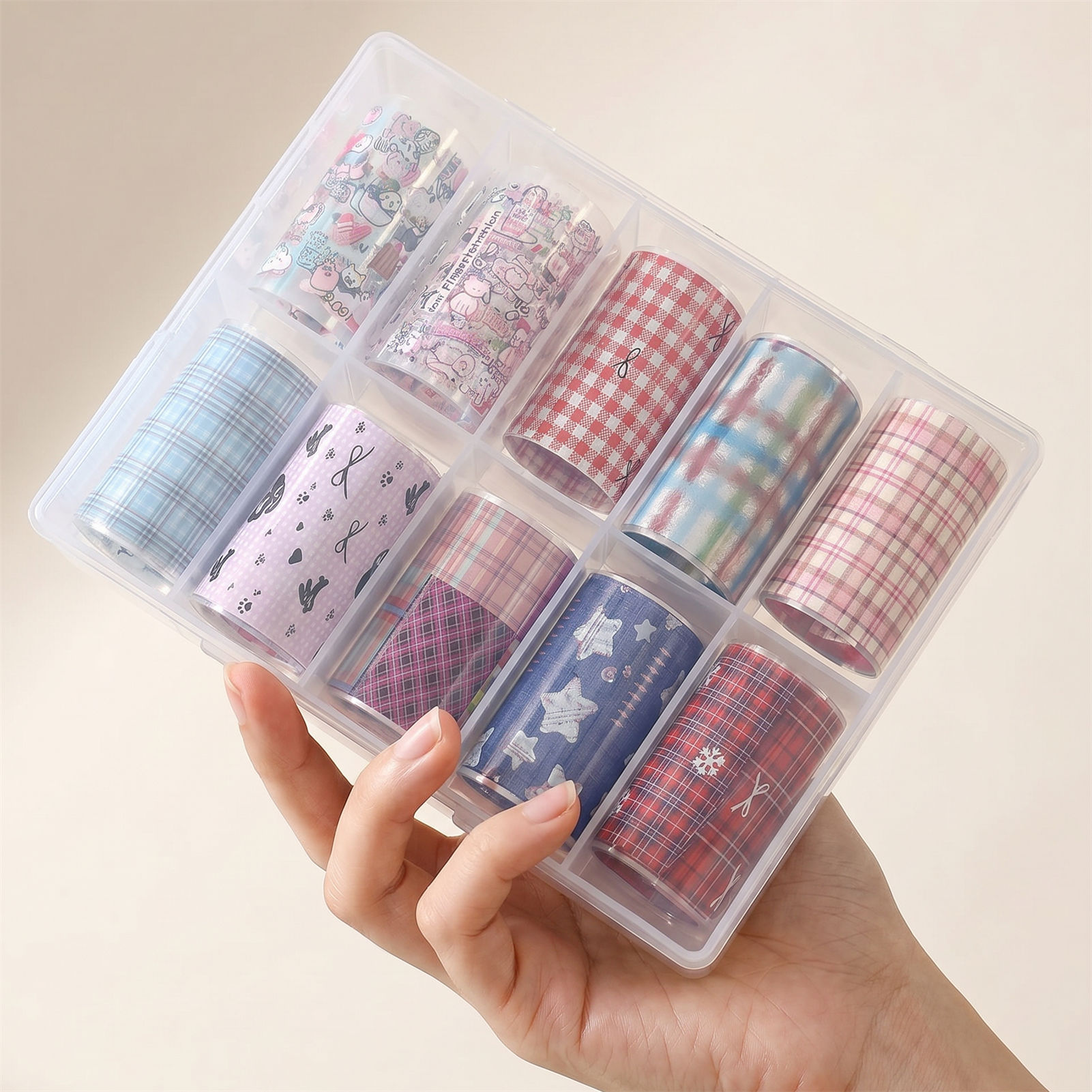 Nail Art Denim - 10롤 한국 네일 포일 전사지 스티커