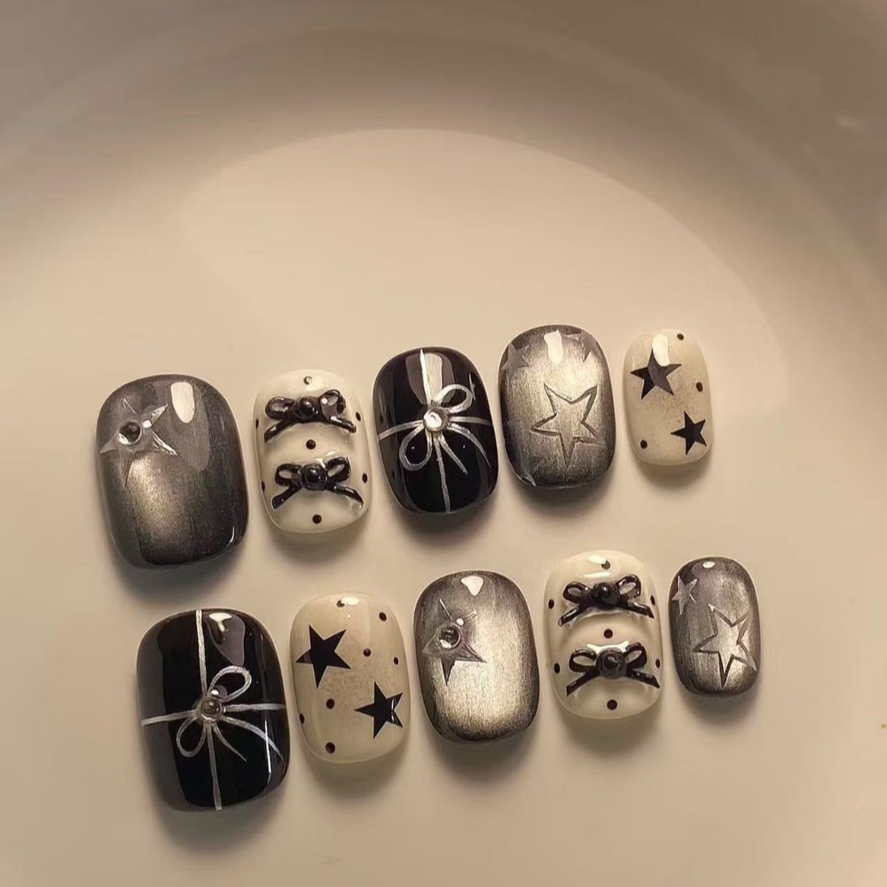 10개 가을 겨울 심플 블랙 화이트 톤 캣아이 스타 수 - Nail Art Cat Eye Simple 리뷰 및 가격