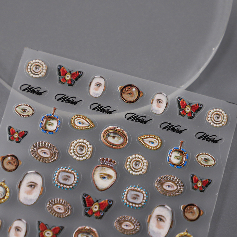 1pcs 5D 양각 할로윈 혼합 눈 디자인 네일 아트  - Nail Art Xmas 리뷰 및 가격