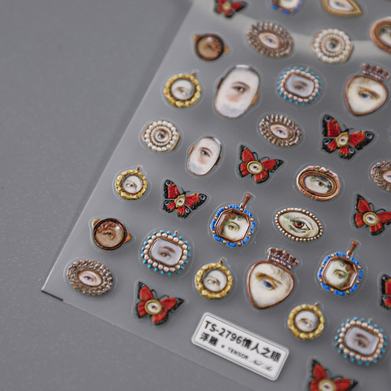1pcs 5D 양각 할로윈 혼합 눈 디자인 네일 아트  - Nail Art Xmas 리뷰 및 가격