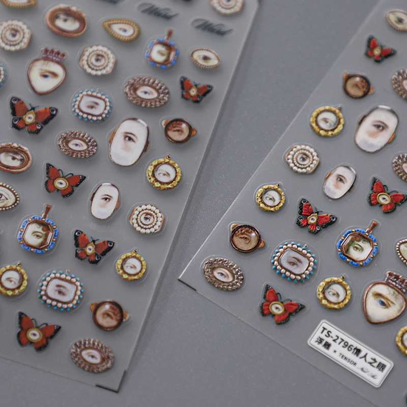 1pcs 5D 양각 할로윈 혼합 눈 디자인 네일 아트  - Nail Art Xmas 리뷰 및 가격