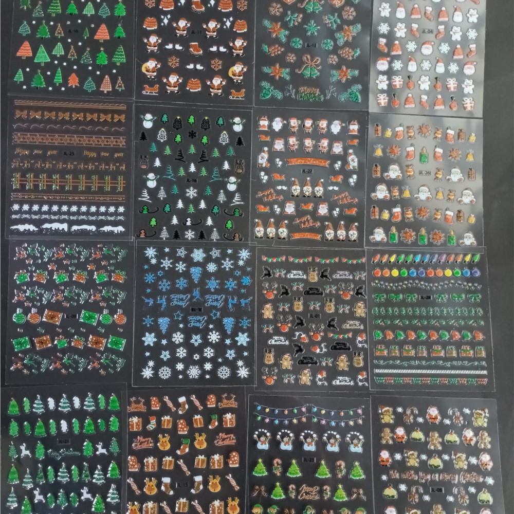 크리스마스 네일 아트 스티커-크리스마스 다채로운 반짝이 - Nail Art Xmas Stickers 리뷰 및 가격