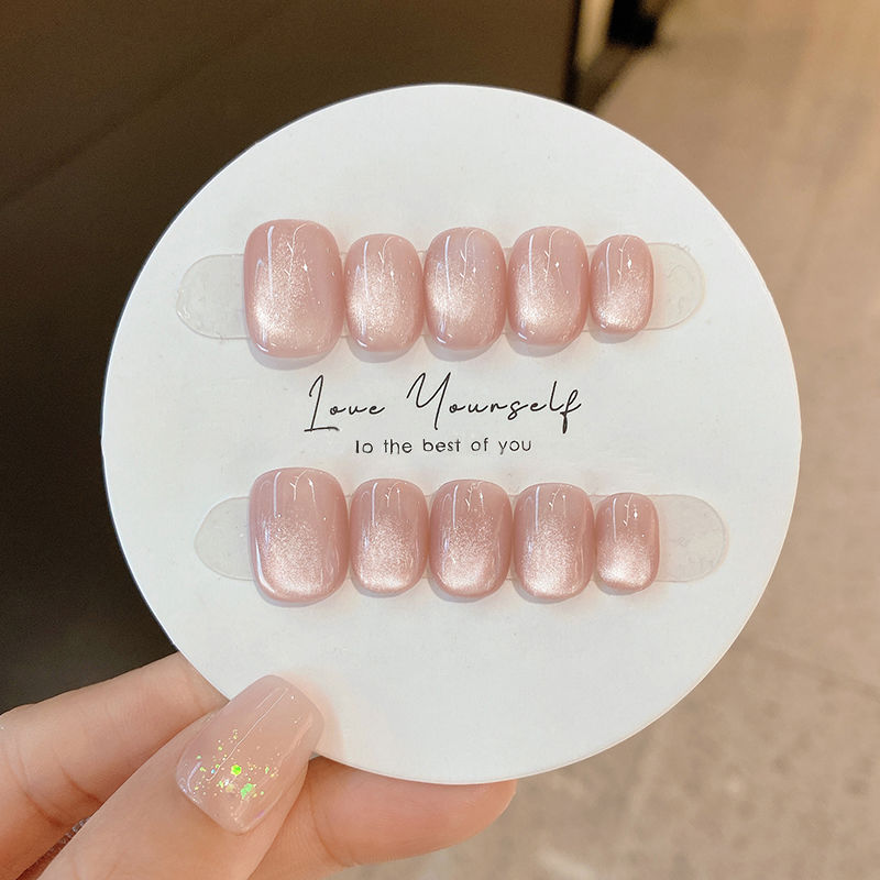 10개입 광택 캣아이 인조 손톱 글리터 라인스톤 가짜  - Nail Art Cat Eye Simple 리뷰 및 가격