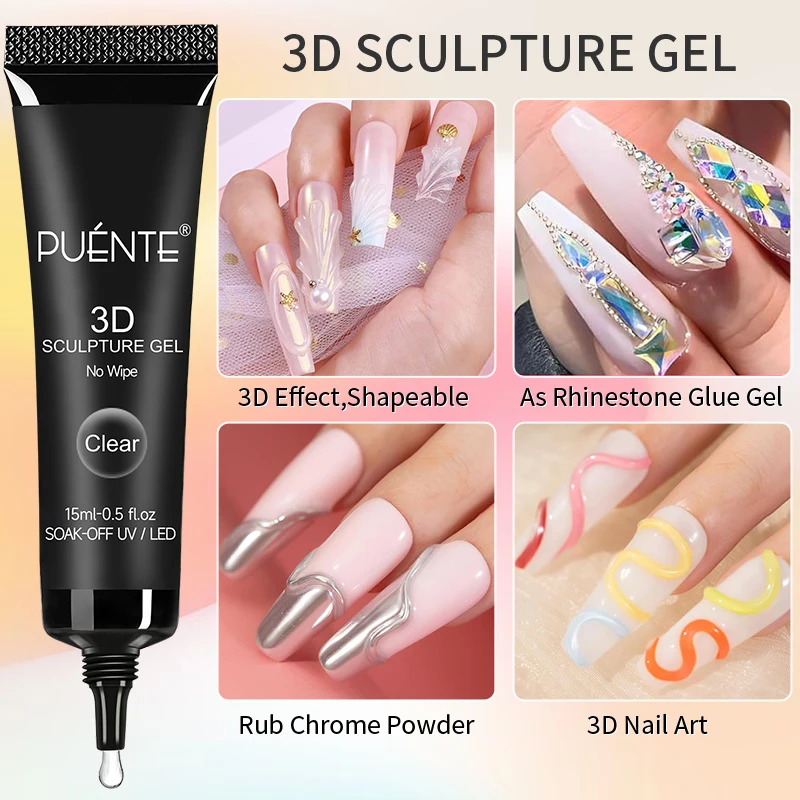 15ML 클리어 3D 닦아내지 않는 조각 젤 매니큐어  - Nail Art Chrome 리뷰 및 가격