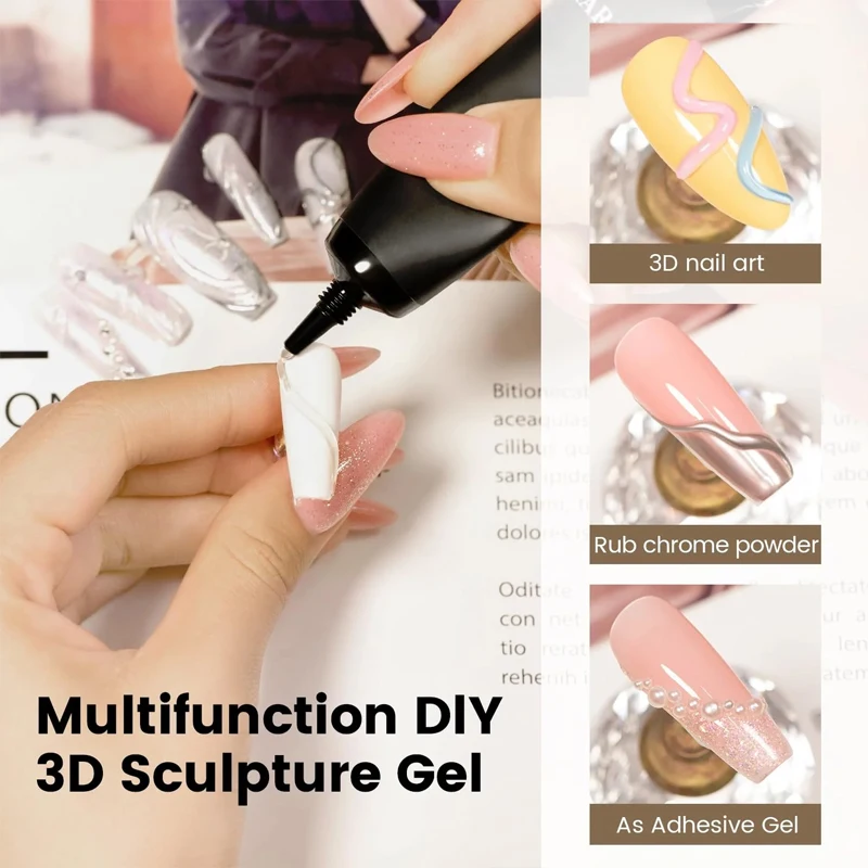15ML 클리어 3D 닦아내지 않는 조각 젤 매니큐어  - Nail Art Chrome 리뷰 및 가격