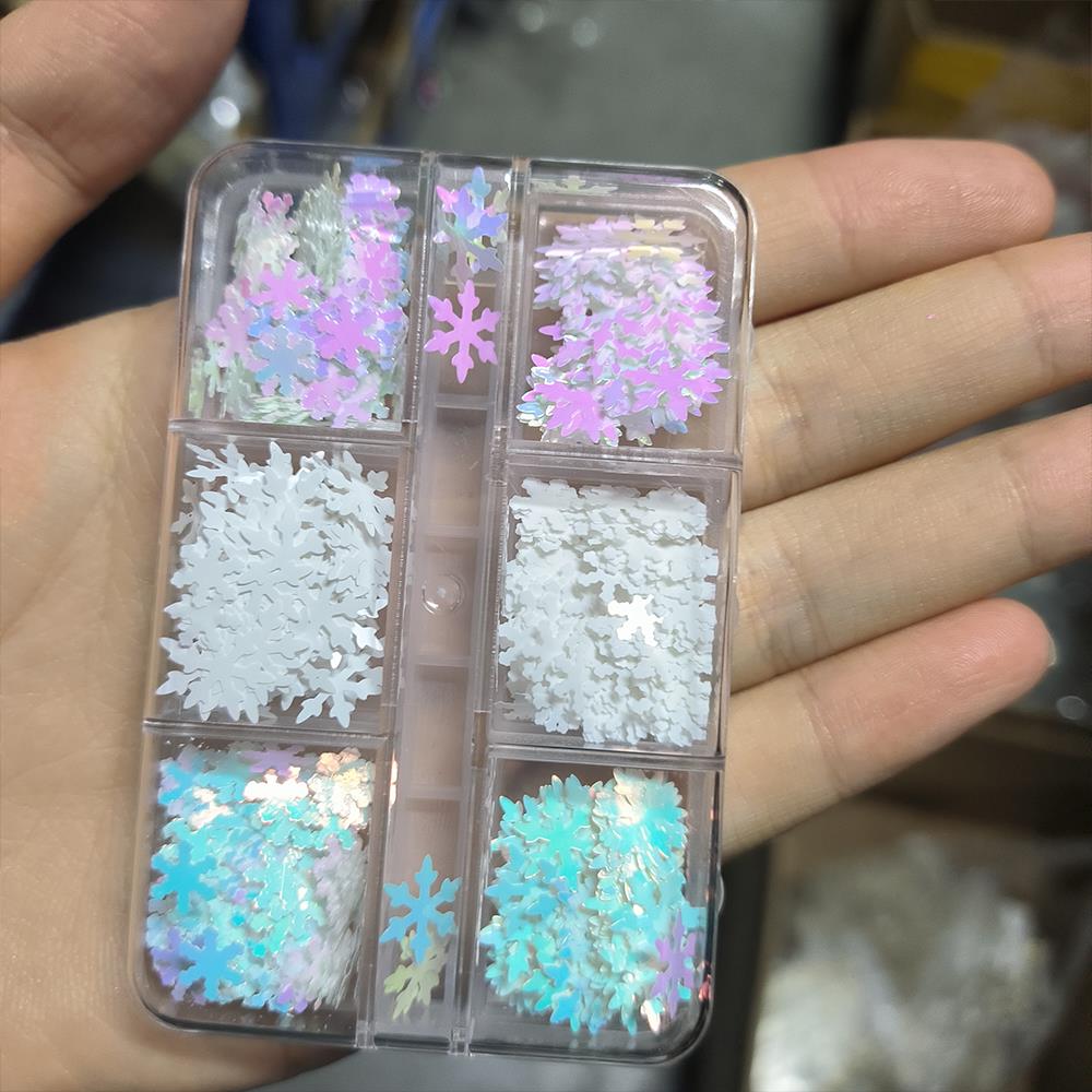 6/12 그리드 3D 오로라 크리스마스 눈송이 네일 스 - Nail Art Xmas 리뷰 및 가격