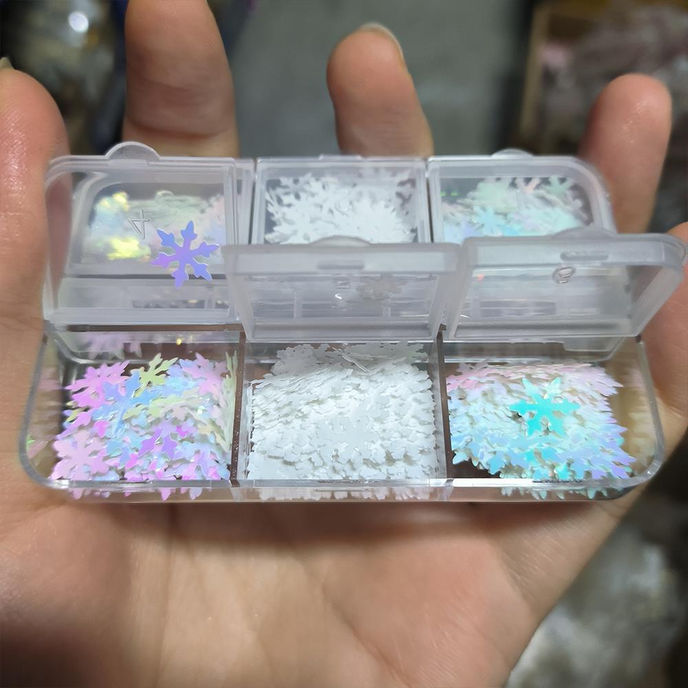 6/12 그리드 3D 오로라 크리스마스 눈송이 네일 스 - Nail Art Xmas 리뷰 및 가격