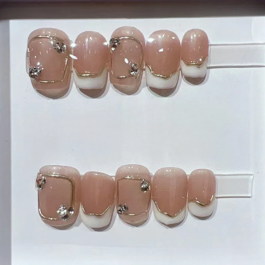 짧은 사각형 프랑스 수제 가짜 손톱, 간단한 네일 아트 - Nail Art Cat Eye Simple 리뷰 및 가격