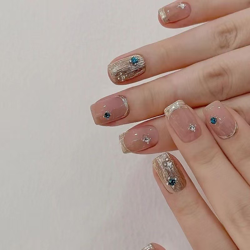 짧은 사각형 프랑스 수제 가짜 손톱, 간단한 네일 아트 - Nail Art Cat Eye Simple 리뷰 및 가격