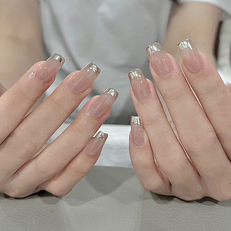 24개 중간 사이즈 관 모양 프레스온 네일 심플 발레  - Nail Art Ombre Glitter 리뷰 및 가격