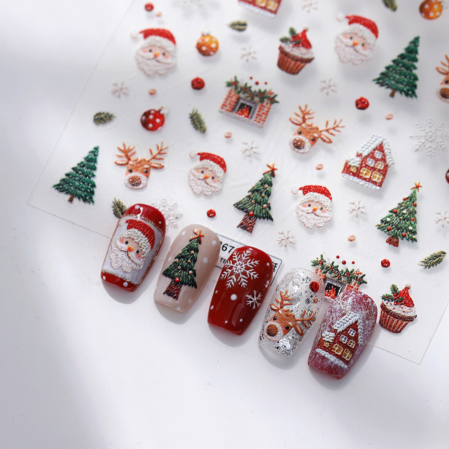 귀여운 크리스마스 곰 & 진저브레드 네일 스티커 - 크 - Nail Art Xmas Stickers 리뷰 및 가격