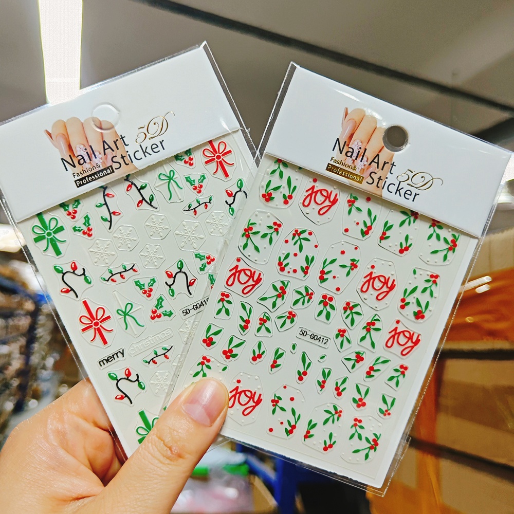 2개 크리스마스 홀리 네일 아트 스티커 크리스마스 꽃잎 - Nail Art Xmas Stickers 리뷰 및 가격