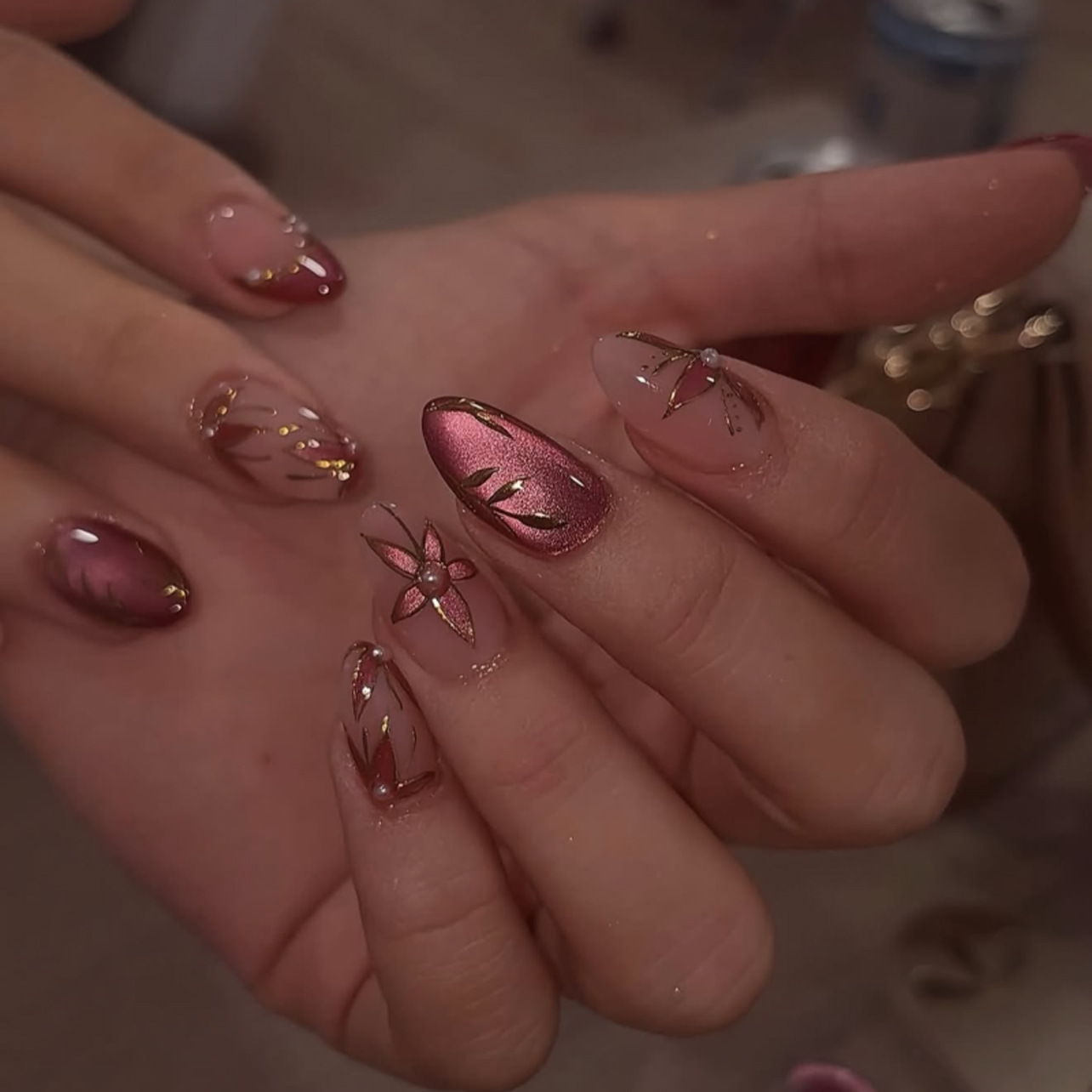 24개 심플 프렌치 아몬드 프레스온 네일 화이트 캣아이 - Nail Art Cat Eye Simple 리뷰 및 가격