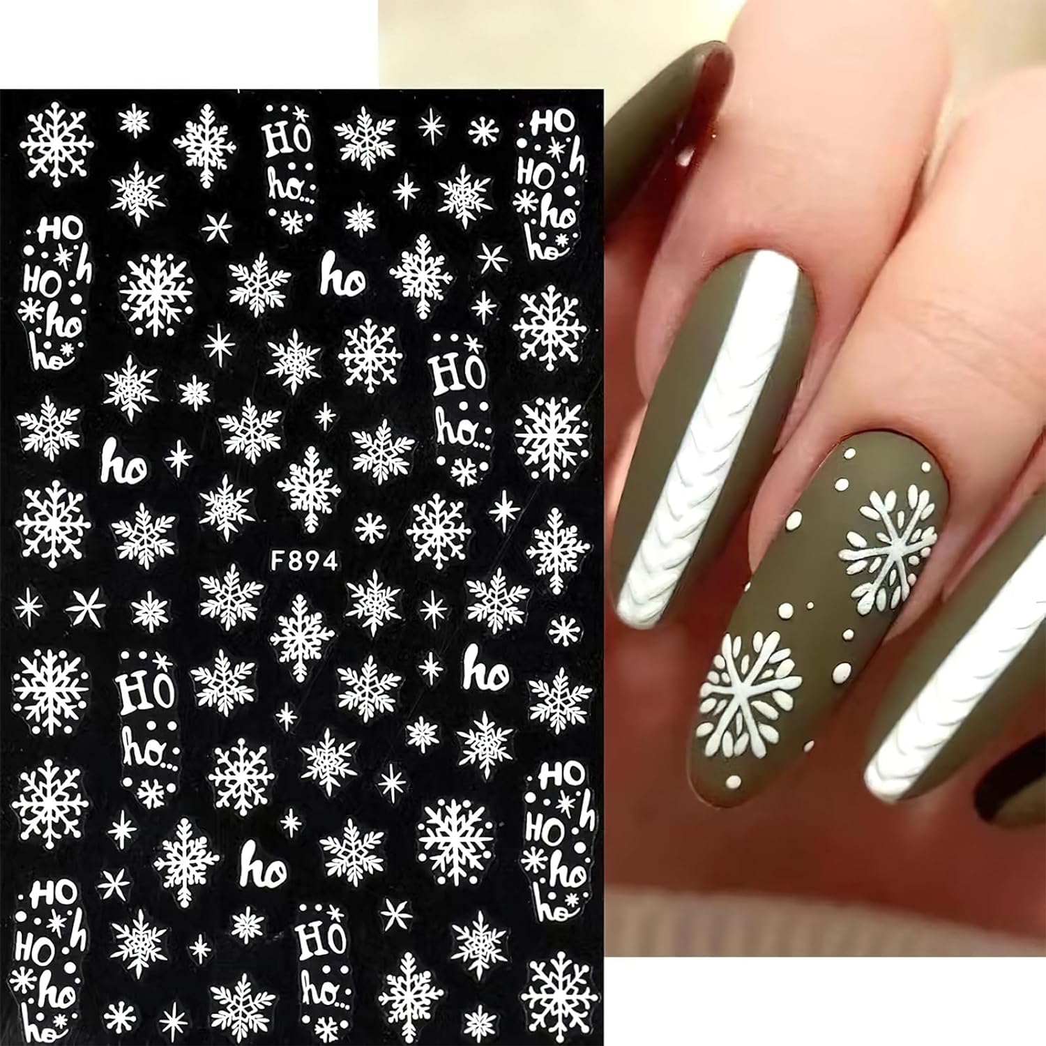 3D 눈송이 네일 아트 데칼, 화이트 크리스마스 디자인 - Nail Art Xmas 리뷰 및 가격
