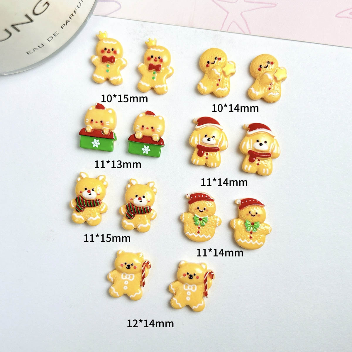 20개 귀여운 크리스마스 진저브레드맨 엘크 레진 네일  - Nail Art Xmas 리뷰 및 가격