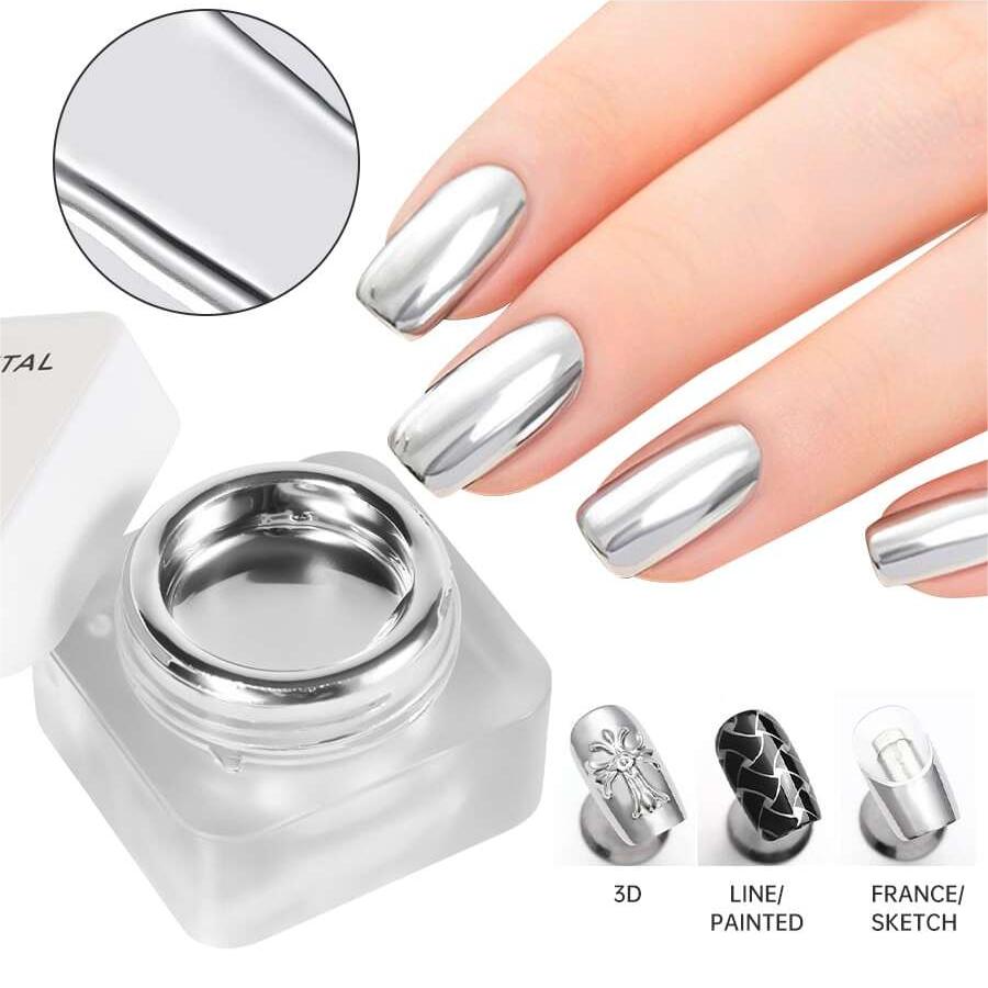실버 로즈 골드 페인팅 드로잉 미러 메탈 젤 네일 광택 - Nail Art Chrome 리뷰 및 가격