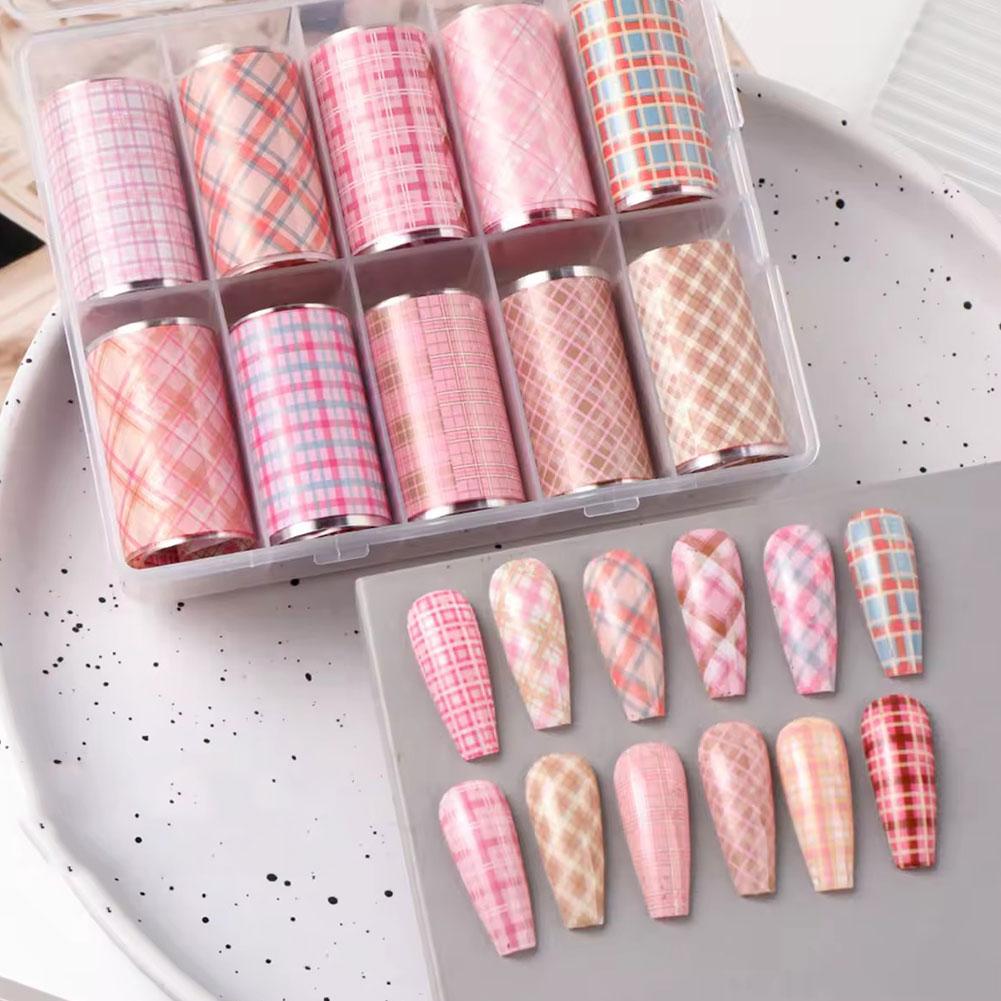 10롤 새로운 디자인의 신선한 네일 포일, 전사지 스티 - Nail Art Denim 리뷰 및 가격