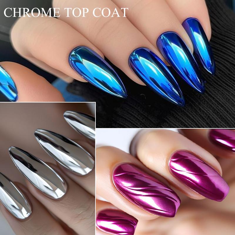 7ML 크롬 탑 코트, 미러 메탈 글리터 파우더, 쏙  - Nail Art Chrome 리뷰 및 가격